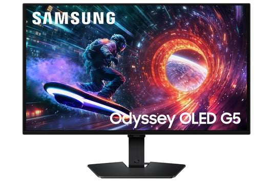 Samsung 27” Odyssey OLED G5 (G50SF) QHD & QD-OLED Gaming Monitor, 180Hz Refresh Rate, 0.03ms (GtG) Response Time, NVIDIA G-Sync Compatible, AMD FreeSync™, LS27FG500SNXZA