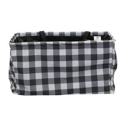 Household Essentials Black and White Plaid Krush Container All-Purpose Utility Tote