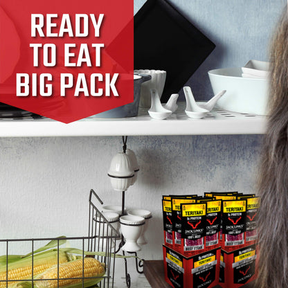 Jack Link's Beef Steak, Teriyaki – Protein Snacks, Meat Snack with 9g of Protein, Made with 100% Beef, Individually Wrapped Bulk Snack Pack, Keto Friendly – 1 Oz. (12 Count)