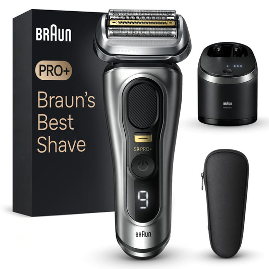 Braun Series 9 PRO+ Electric Razor for Men, 5 Pro Shave Elements & Precision Long Hair Trimmer, 6in1 SmartCare Center, Wet & Dry Electric Razor for Smooth Skin with 60min Battery Runtime, 9567cc