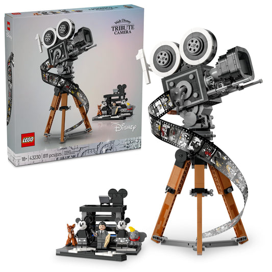 LEGO Disney Walt Disney Tribute Camera Building Set - Bedroom or Office Decor for Men & Women, Ages 18+ - Collectible Craft Model Kit - Gift Idea for Fans - 43230
