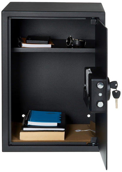 Amazon Basics Small Safe For Home, Steel Security, Electronic, Programmable Keypad Lock Box, 1.8 Cubic Feet, Black
