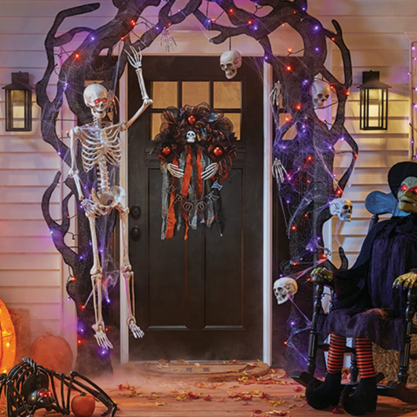 Dazzle Bright 2 Pack Purple and Orange Fairy String Lights, Total 80FT 240LED Solar Powered Fairy Lights with 8 Modes, Waterproof Copper Black Wire Lights for Outdoor Yard Party Halloween Decorations