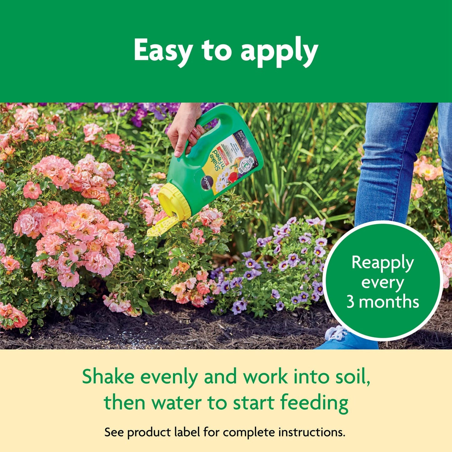 Miracle-Gro Shake 'N Feed All Purpose Plant Food, For In-Ground and Container Plants, Feeds for up to 3 Months, 4.5 lbs.