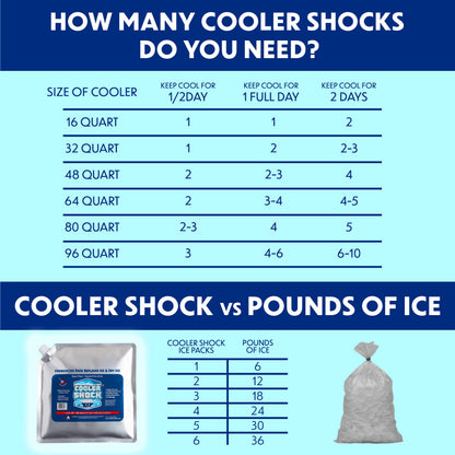 Cooler Shock Ice Packs for Cooler - Long Lasting Reusable Freezer Packs for Coolers - Cooler Ice Packs for Camping Gear, Fishing, Road Trips, Beach Must Haves, Medium