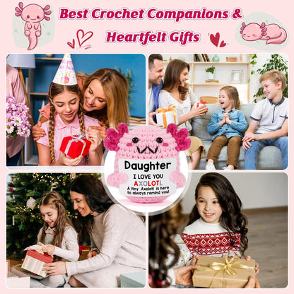 WEYON Teen Girl Gifts Trendy Stuff, Crochet Axolotl Daughter Gift from Mom for Birthday, Christmas, Valentines, Easter Basket Stuffers for Tweens Kids