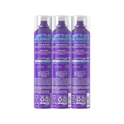 Aussie Instant Freeze Hair Spray for Extreme Hold, Infused with Jojoba Oil & Sea Kelp, Long-Lasting All-Day Fresh Citrus Scent, Safe for All Hair Types, 10 Fl Oz, 3 Pack