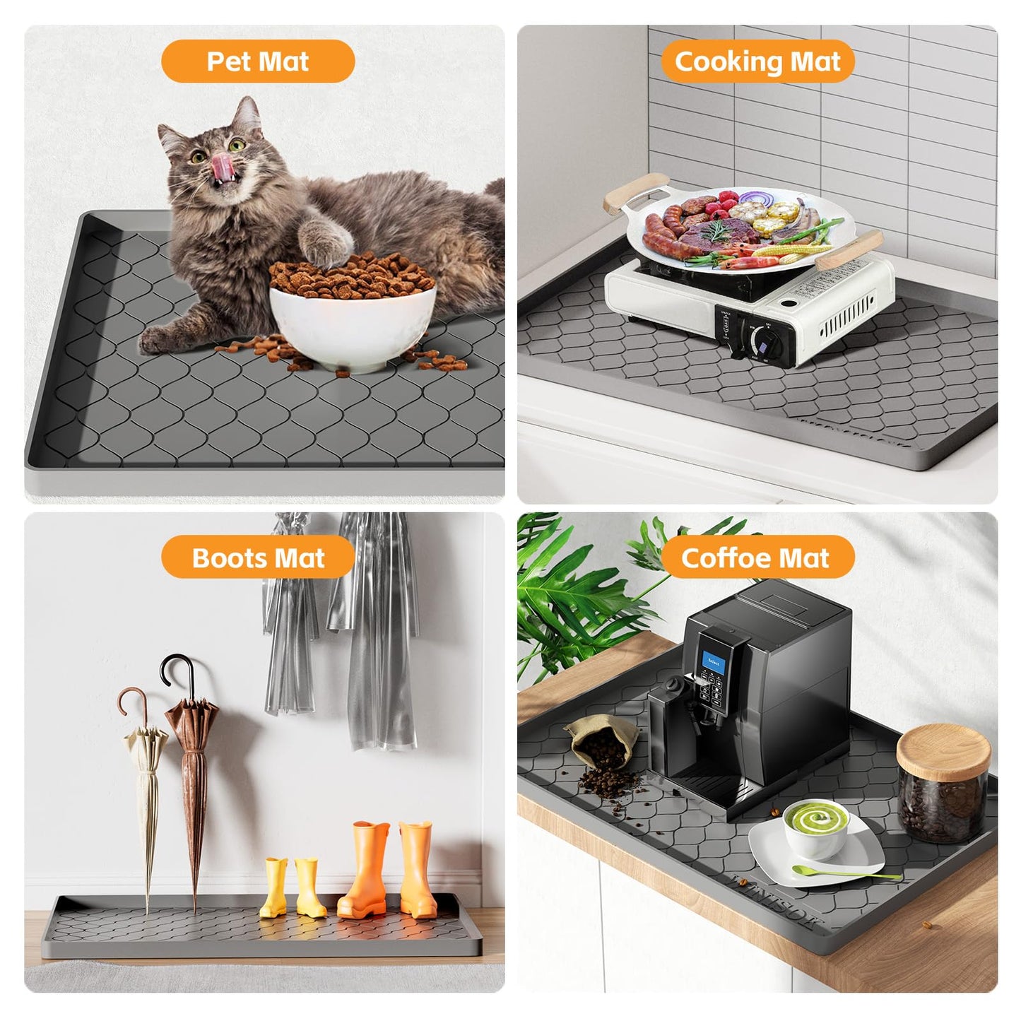 Winisok Waterproof Under Sink Mat 34" x 22" Cabinet Liner for Kitchen and Bathroom, Shelf and Counter Protector, Organizers and Storage, Silicone Drip Tray, Gadgets and Accessories