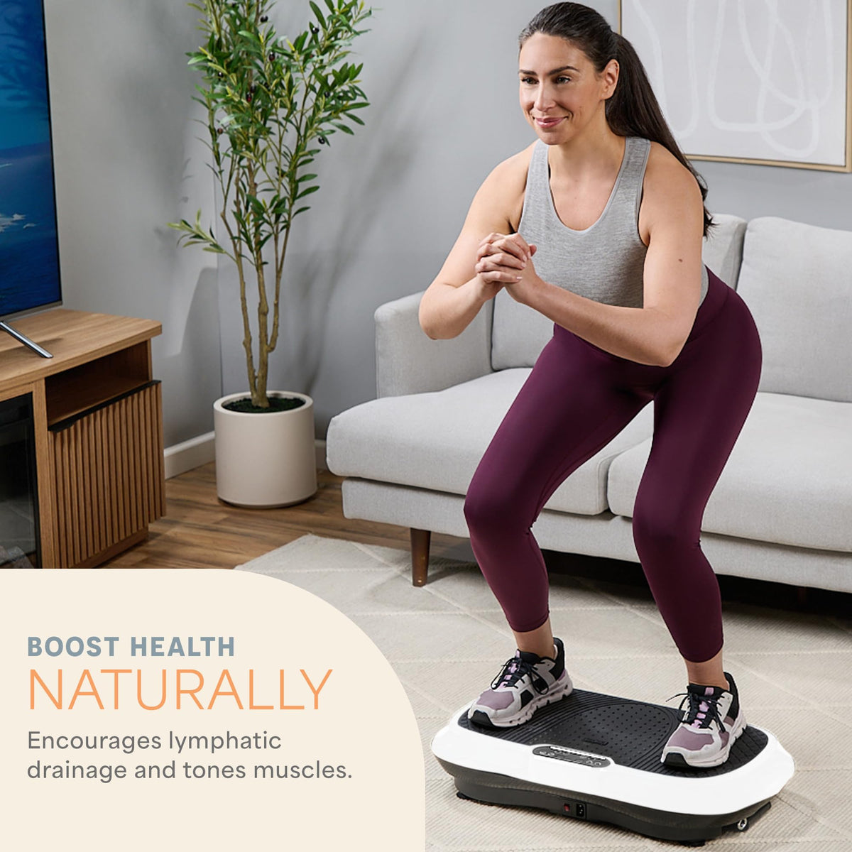 LifePro Vibration Plate Exercise Machine - Whole Body Workout Vibration Fitness Platform w/ Loop Bands - Home Training Equipment for Weight Loss & Toning - Remote, Balance Straps, Videos & Manual