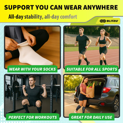 BLITZU Calf Compression Sleeves for Men and Women. Footless Compression Socks Support for Varicose Vein, Nursing, Running. Leg Sleeve Brace for Shin Splints, Pain Relief & Reduces Swelling Black L-XL