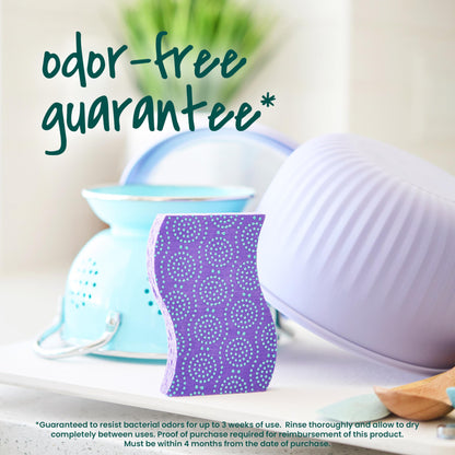 Scotch-Brite Odor Resist Non-Scratch Scrub Sponge, Dishwasher-Safe Kitchen Sponges that Resist Bacterial Odors, Multipurpose Dish Sponge for Gentle Cleaning, 6 Dish Sponges