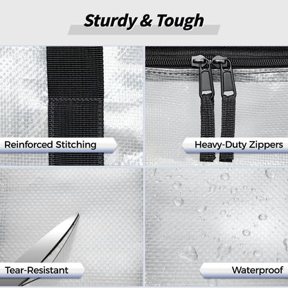 8 Pack Extra Large Heavy Duty Moving Bags, Clear Storage Bins with Lids, Reinforced Handles & Heavy-Duty Zippers Moving Boxes Storage Bags Totes for Clothes Packing, Dorms, College Supplies, Clear