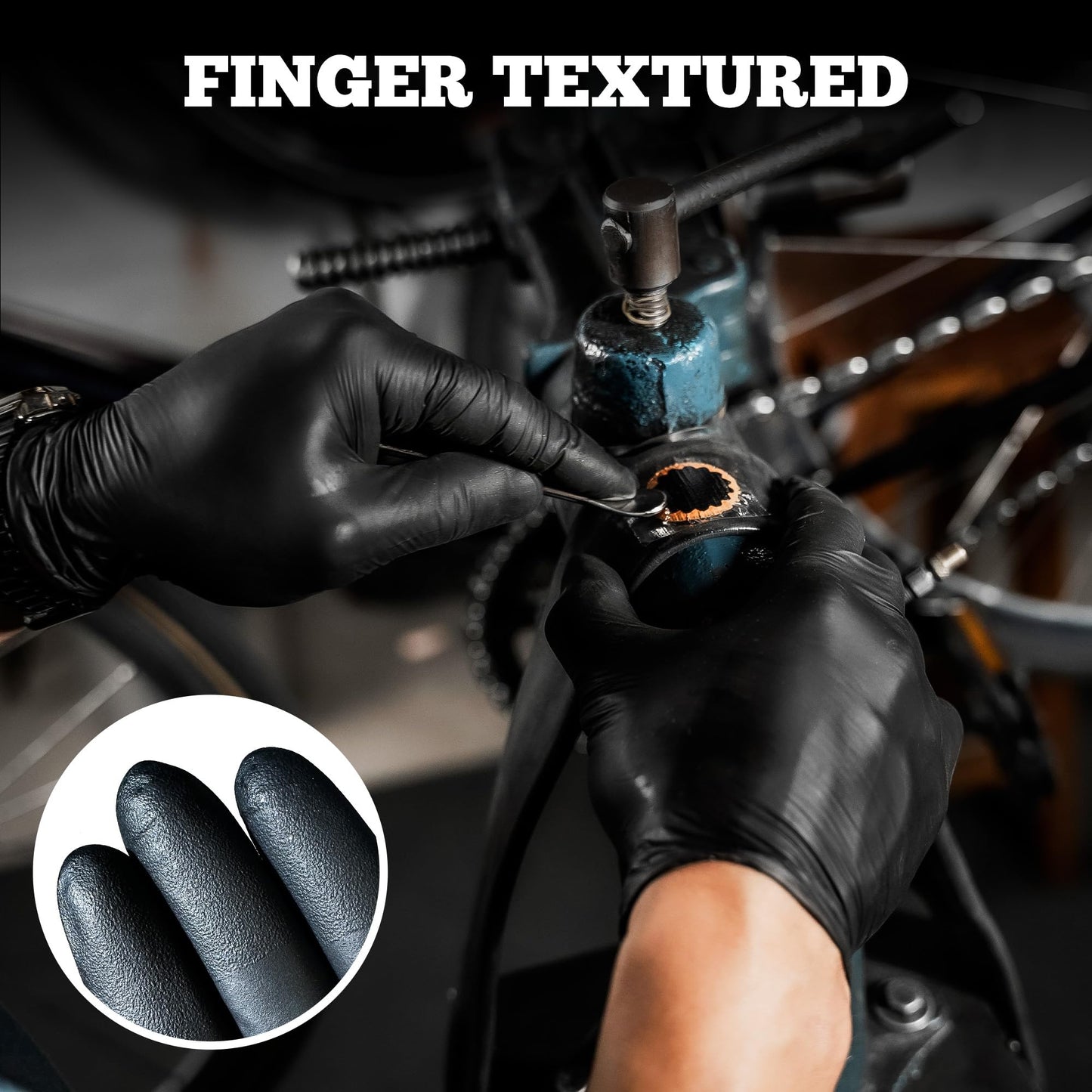 TitanFlex Disposable Nitrile Exam Gloves, 6-mil, Black, XL 100-ct Box, Heavy Duty Disposable Gloves, Cooking Gloves, Mechanic Gloves, Latex Free Gloves, Food Safe Rubber Gloves for Food Prep