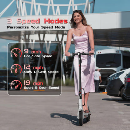 MAXSHOT Electric Scooter Adults & Big Kids, 350W Powerful Motor, Top Speed 12/16/19MPH, 12/16/21Miles Range, 8.5" Solid Tires Folding Commuter Escooter for Commuting, APP Control