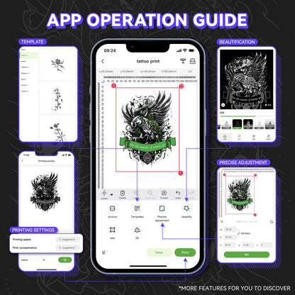 PeriPage Wireless Tattoo Stencil Printer - Professional & Beginner Friendly, Bluetooth & USB Connectivity, 5pcs Free Stencil Paper Included