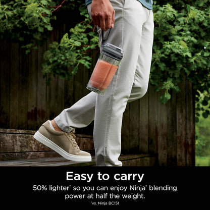 Ninja Blast Max, Portable & Personal Blender + Twist & Go, Smoothie, Blend, Ice Crush, 3 Programs, Cordless, 22 oz removable Vessel, Dishwasher Safe, Leakproof, Grey, BC251GY