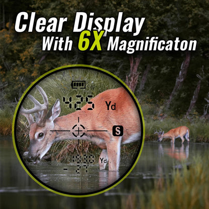 TIDEWE Hunting Rangefinder with Rechargeable Battery, 700Y Camo Laser Range Finder 6X Magnification, Distance/Angle/Speed/Scan Multi Functional Waterproof Rangefinder with Case