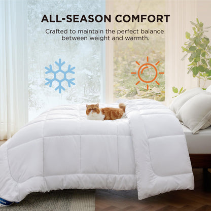 Bedsure Comforter Duvet Insert - Quilted Comforters Queen Size, All Season Duvet, GentleSoft™ Down Alternative Bedding, with 8 Tabs, Gifts for Women/Men, White, Queen 88 x 88 Inches