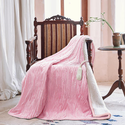 Texciting Heated Blanket Electric Blanket Throw 50”X60”-Heating Throw with 5 Heat Settings-3 Hours Auto Off,ETL Certified,Machine Washable (Pink)