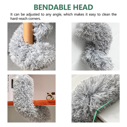 SetSail Extra-Long Dusters with Extension Pole 100-inch for Cleaning, Bendable Microfiber Head Washable Ceiling Fan Duster for High Ceilings, Furniture