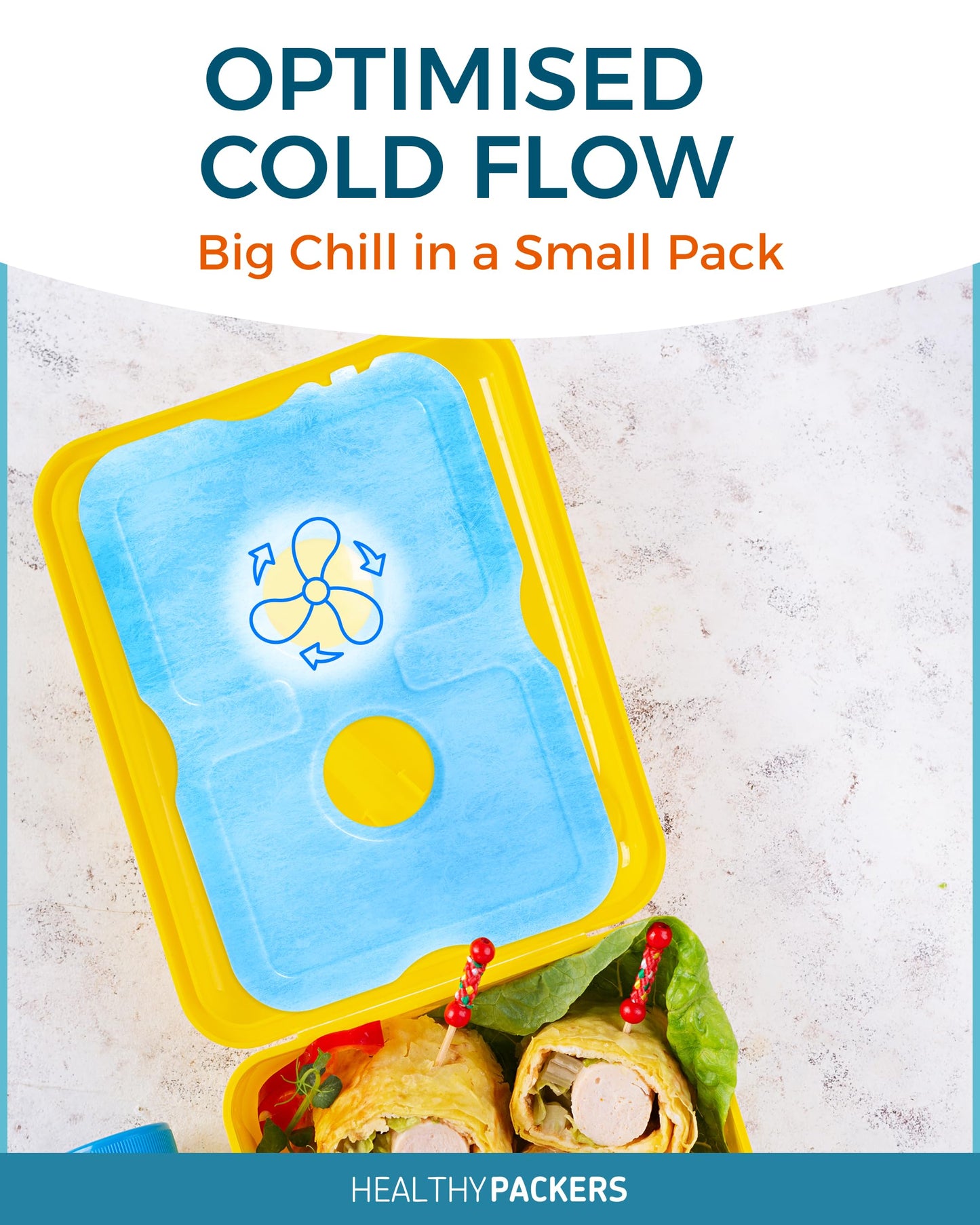 Healthy Packers Ice Packs for Lunch Boxes & Coolers - Freezer Packs - Original Cool Pack | Cooler Accessories for Beach, Camping & Fishing | Slim & Long-Lasting Reusable Ice Pack for Cooler (Set of 4)