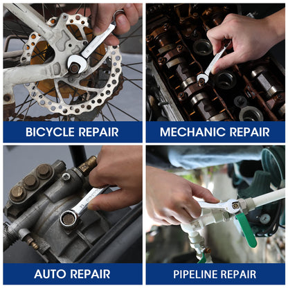 WORKPRO 12-piece Stubby Wrench Set, Metric 8-19mm, Cr-V Steel, Small Combination Wrenches Set with Premium Storage Case