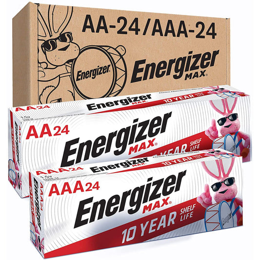 Energizer AA and AAA Batteries, 48 Count, Combo Pack Contains 24 Max Double A and 24 Max Triple A Batteries