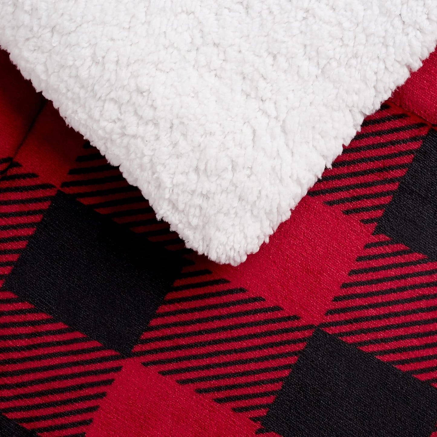 Amazon Basics 3 Piece Bedding Set, Micromink Sherpa, Ultra-Soft, Warm All Season Comforter, Full/Queen, Red Buffalo Plaid
