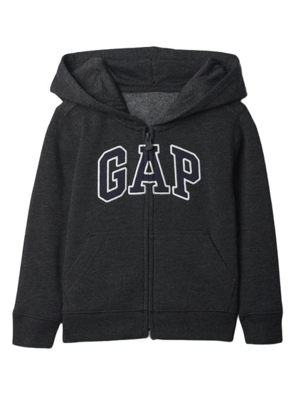 GAP-Baby Boys Playtime-Favorites Logo Full Zip Hoodie Hooded Sweatshirt Charcoal Hthr Grey 6-12M