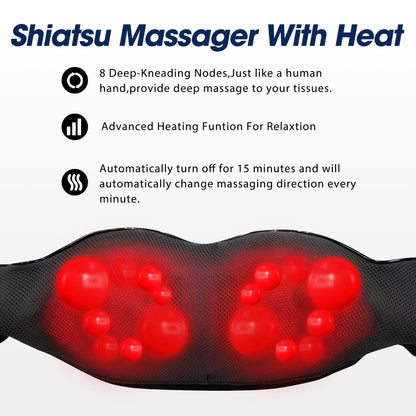 UFFAE Shiatsu Neck and Back Massager with Heat, Electric Deep Tissue Kneading Neck and Shoulder Massage, Best Gifts for Women Men Mom Dad Mothers Fathers Day Birthday Gift (NOT Cordless)