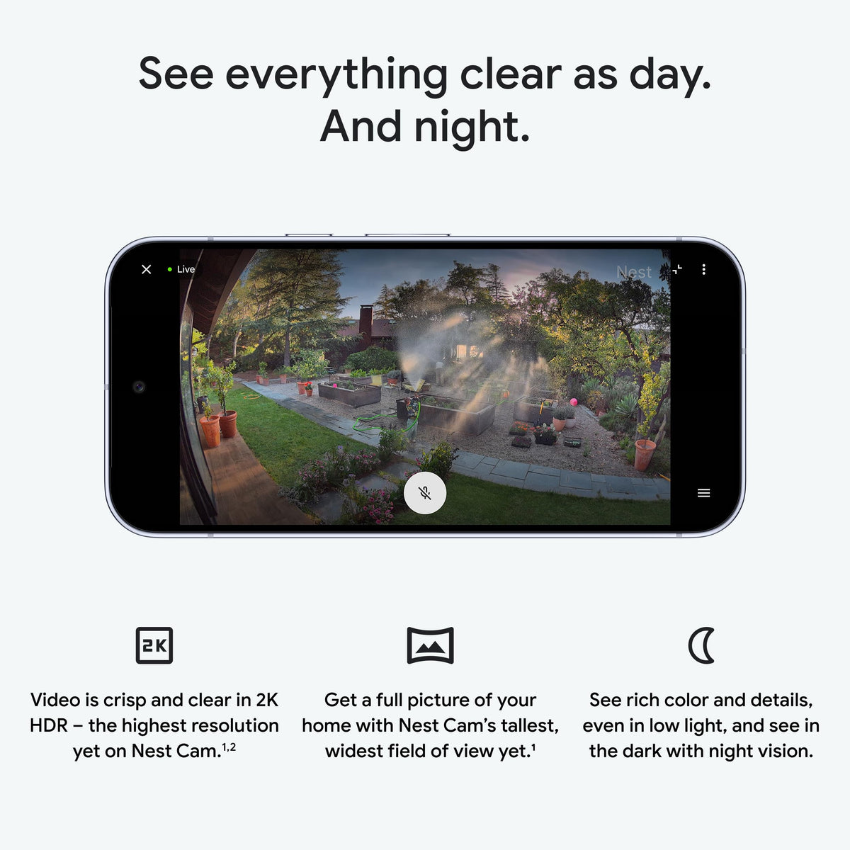 Google Nest Cam Outdoor (Wired, 2nd Gen) - 2 Pack - Security Camera with 2K Video and Gemini, Night Vision, 2-Way Audio - Works with Google Home - 2025 Model - Snow
