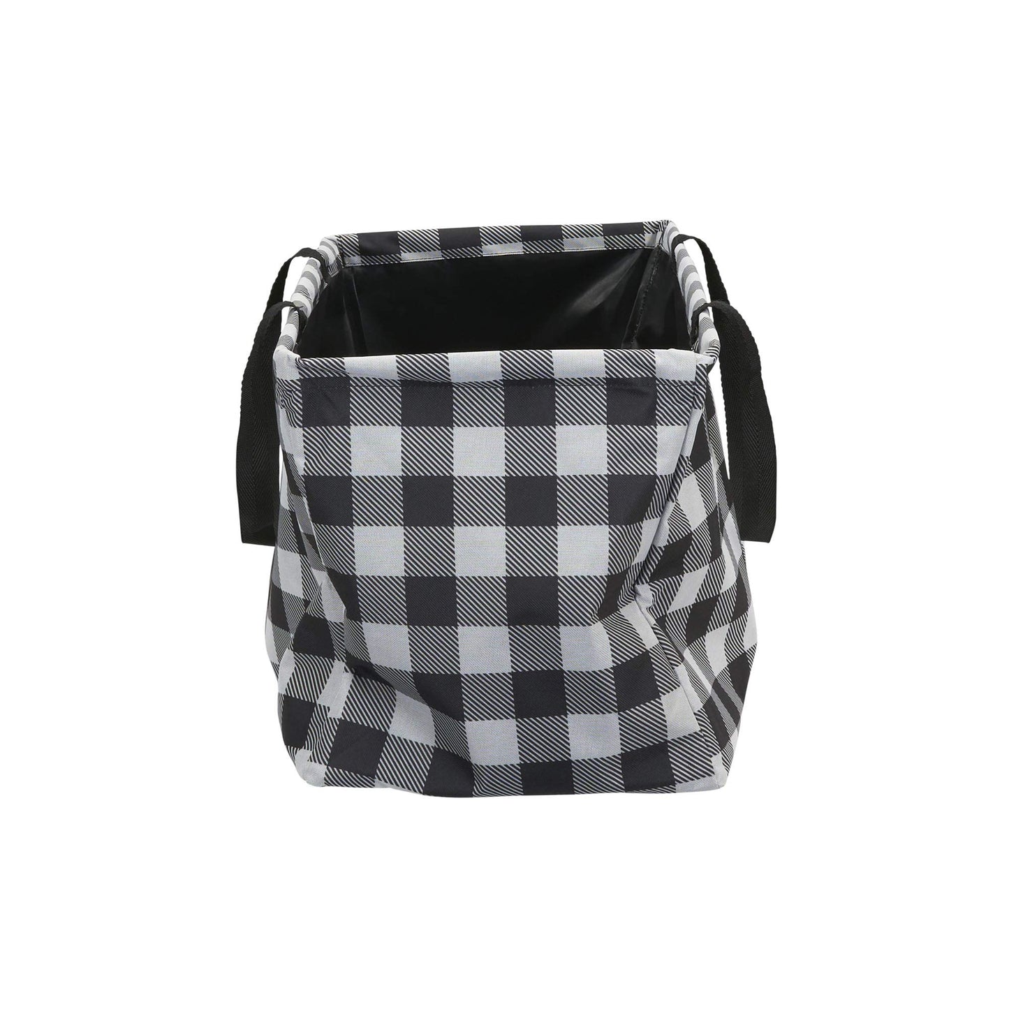 Household Essentials Black and White Plaid Krush Container All-Purpose Utility Tote