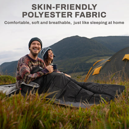 Elevon Sleeping Bag for Adults Teens Kids Cold Warm Weather, Portable Waterproof & Lightweight, Compact with Compression Sack, for 3-4 Seasons Camping, Backpacking, Hiking, Travel, Indoors Outdoors