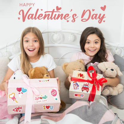 Valentines Day Gifts for Kids | 100 PCS Valentines Stickers - Toddler Valentine's Day Gifts for School Classroom | Heart Stickers for Boys Girls | Valentine's Party Favors Crafts Accessories Treats