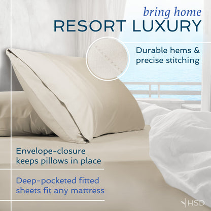 Hotel Sheets Direct 4 Piece Bed Sheet Set King, 100% Viscose Derived from Bamboo Sheets Set with 2 Pillowcases, Cooling & Breathable Luxury Bedding, Moisture-Wicking & Silky Soft Texture, Navy Blue