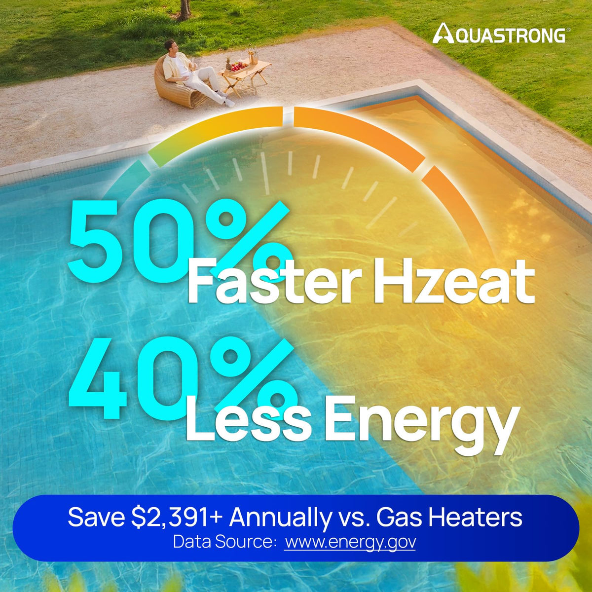 Aquastrong Inverter Swimming Pool Heat Pump, 100,000 BTU 26,000 Gallons Electric Pool Heater for Above Ground and Inground Pool, WiFi Capable Timer, Heating and Cooling Pool Heater 220V