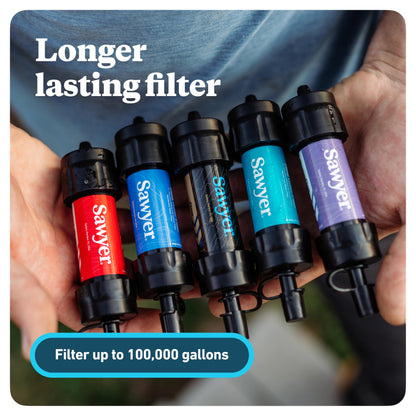 Sawyer Products SP3504 Mini Water Filtration System, Filter and Cleaning Plunger only, 4-Pack, Purple