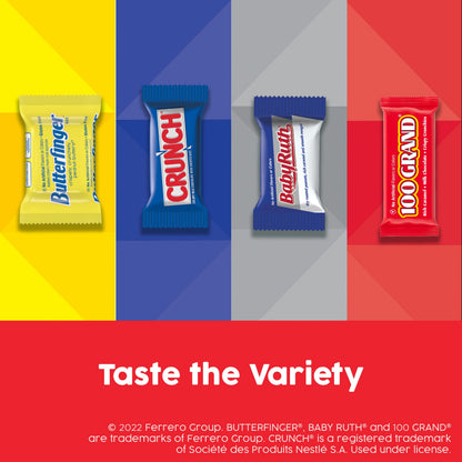 Butterfinger, CRUNCH, Baby Ruth, 100 Grand Minis, Assorted Candy Bars, Great for Sharing, Bulk 135 Count Pack, 55.3 oz