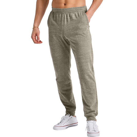 Hanes Men's Originals French Terry Joggers, Lightweight Sweatpants with Pockets, 30" Inseam, Camouflage Green PE Heather, Small