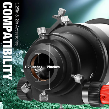 MEEZAA Telescope, 80ED F7.5 Telescope OTA, Extra Low Dispersion Achromatic Refractor Tube, Compact and Portable Optical Tube for Astrophotography and Visul Astronomy