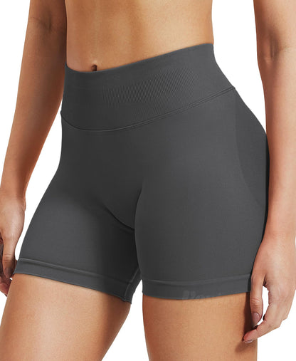 VOYJOY Women Workout Impact Shorts 3.6"/ 4.5"/ 6" Scrunch Butt Lifting Gym Seamless Booty Biker Shorts Dark Grey