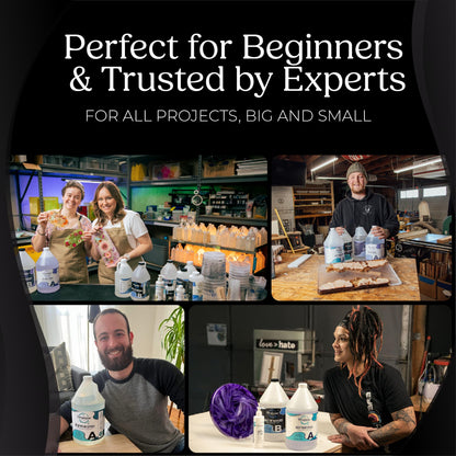 Promise Epoxy Resin Kit 2 Gallon - Crystal Clear, Self Leveling, Food Safe for Table Top, Arts, Wood Casting, Jewelry Making, Use with Mica Powder, Silicone Molds, & Alcohol Ink