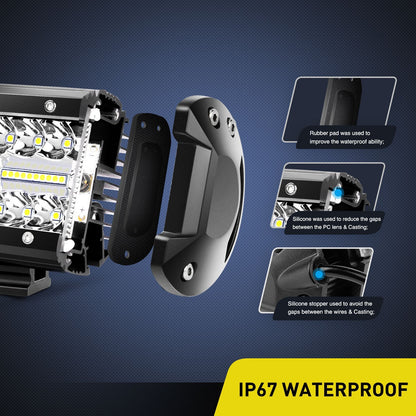 Nilight Led Light Pods 2PC 4Inch 60W Flood Spot Combo Triple Row Driving Lamp Roof Bumper Off Road LED Work Lights Pods for Van Camper Wagon Car Pickup Golf Cart ATV UTV SUV Truck Boat 4x4