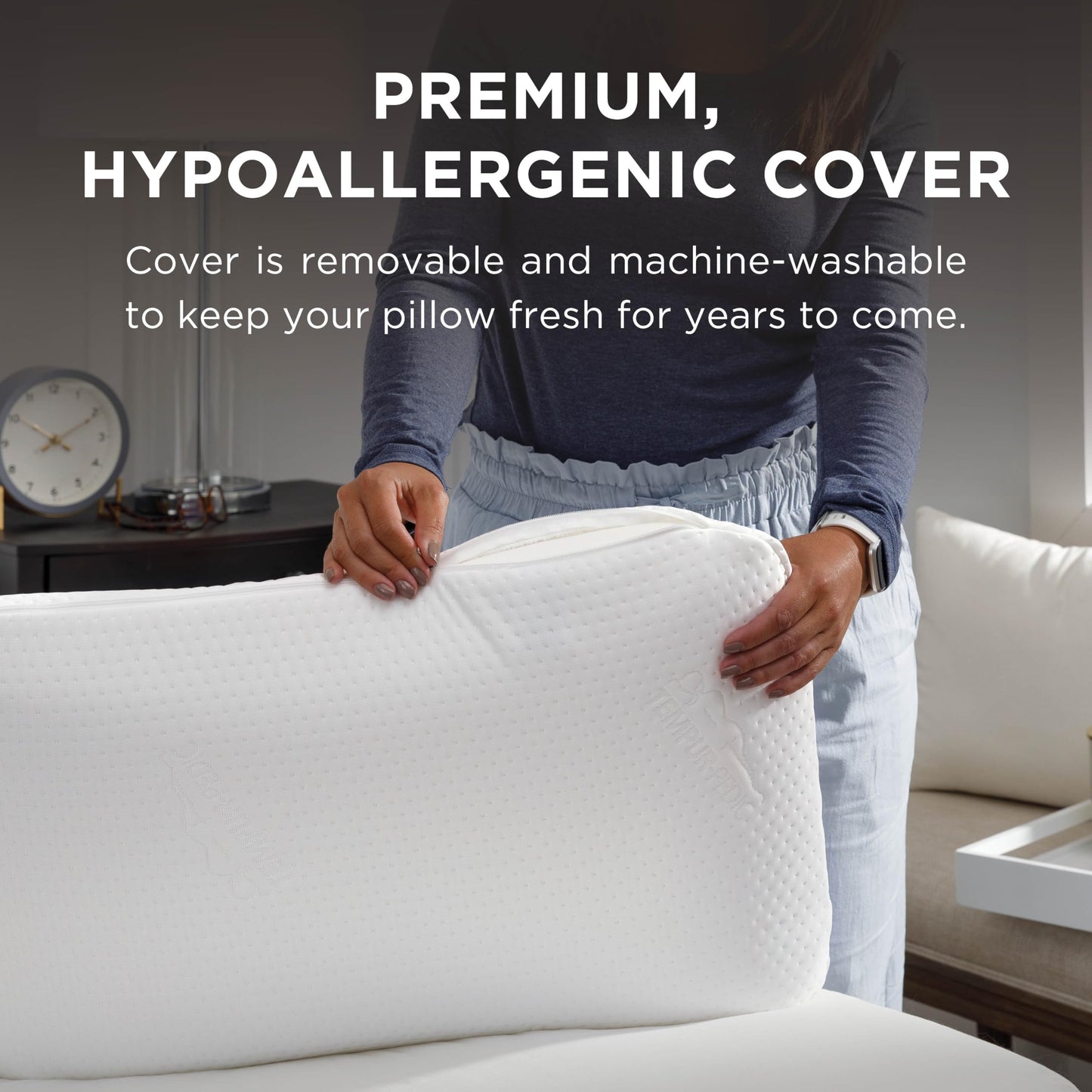 Tempur-Pedic Memory Foam Symphony Pillow Luxury Soft Feel, Standard, White