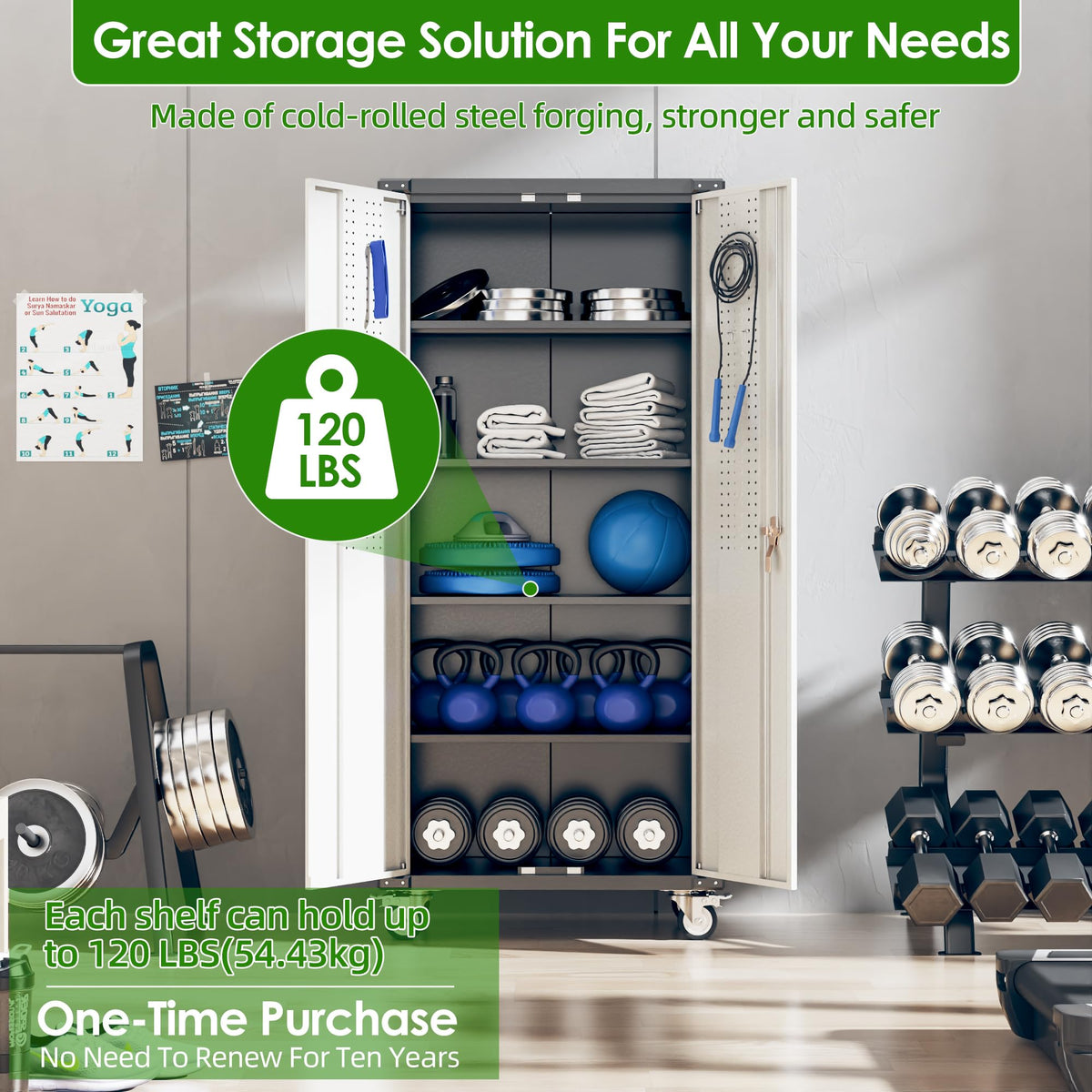 Reemoon 72" H Metal Garage Storage Cabinet with Wheels, Rolling Tool Storage Cabinet with Pegboard and 4 Adjustable Shelves for Garage Home Office Utility Room,Required Assembly