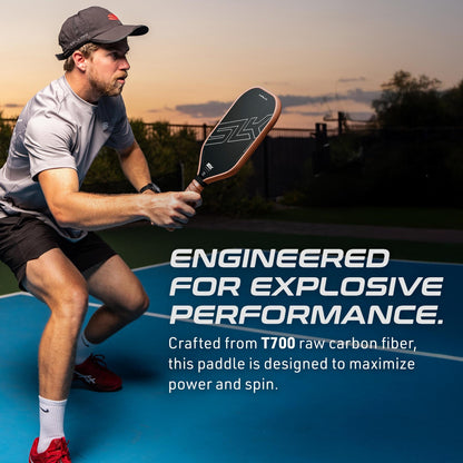 Selkirk Sport SLK Halo Control MAX Pickleball Paddle | Raw Carbon Fiber Pickleball Paddle with a Rev-Core Power Polymer Core | Designed for Ultimate Spin & Power | Black