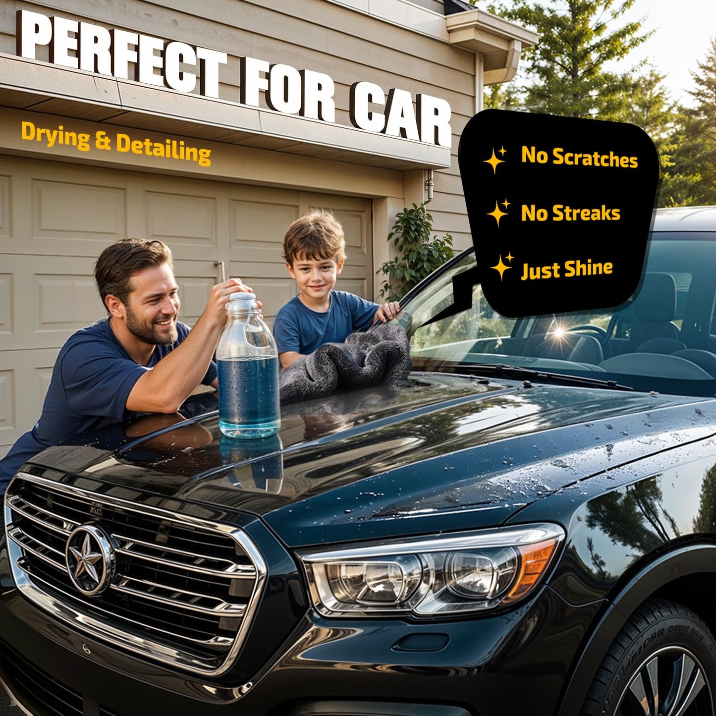 SMINDER 2-Pack 1200 GSM Car Drying Towels – Microfiber Towels for Cars (36" x 24"), Ultra-Absorbent, Streak-Free, Scratch-Free, No Water Spots, Double-Twist Pile & Edgeless Design