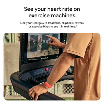 Fitbit Charge 6 Fitness Tracker with Google Apps - Heart Rate on Exercise Equipment - 3-Month Google Health Premium Membership Included - Health Tools - Obsidian/Black - Small&Large Bands Included