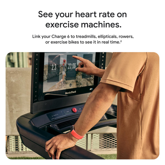 Fitbit Charge 6 Fitness Tracker with Google Apps - Heart Rate on Exercise Equipment - 3-Month Google Health Premium Membership Included - Health Tools - Obsidian/Black - Small&Large Bands Included
