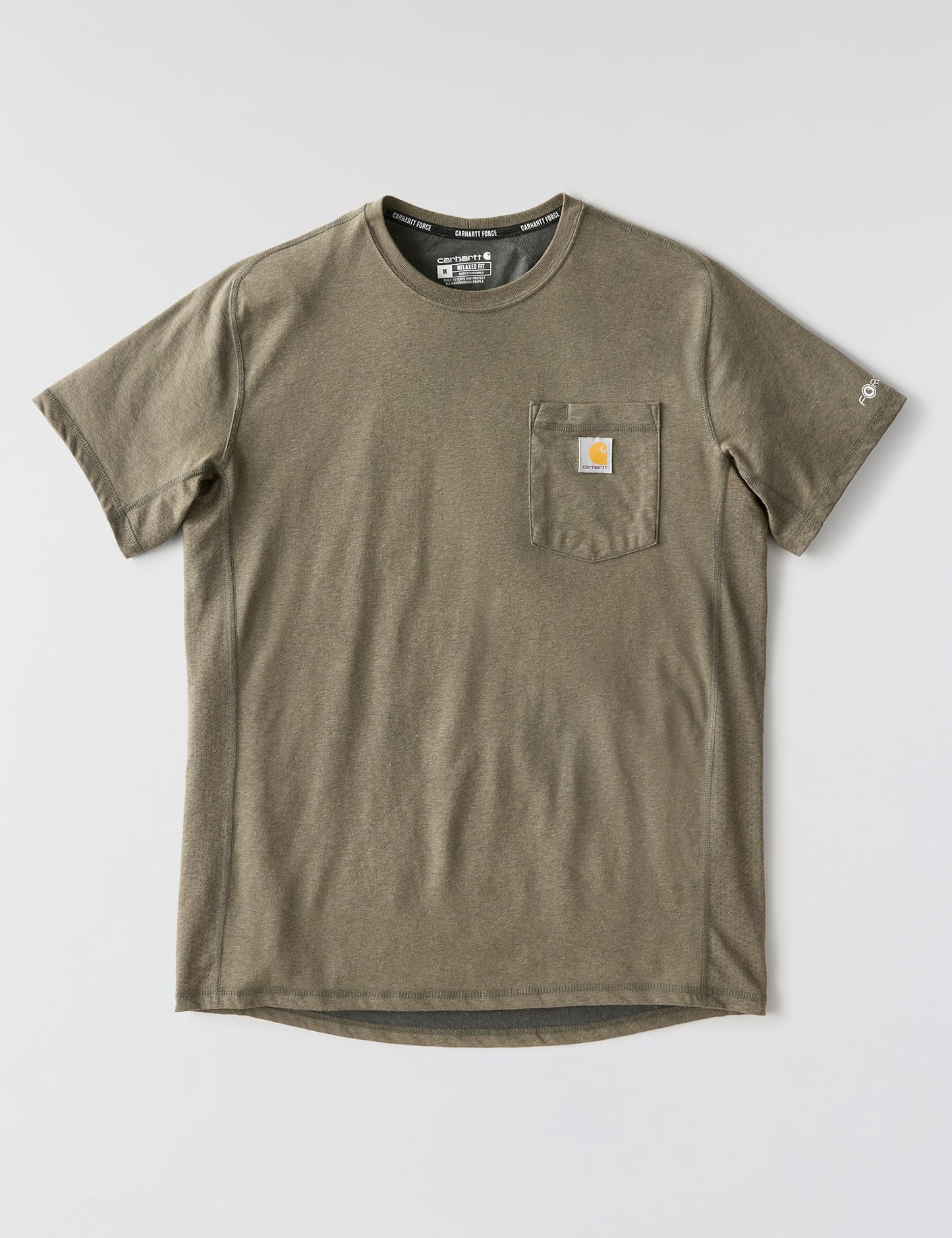 Carhartt Men's Force Relaxed Fit Midweight Short-Sleeve Pocket T-Shirt, Basil Heather, X-Large